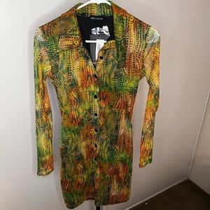 Snake print Mesh dress